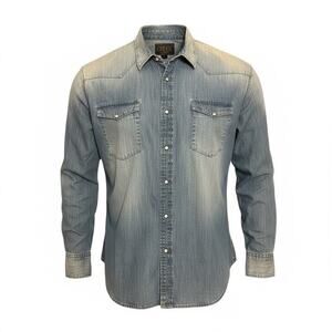 Madison Creek Outfitters Snap Up Western Denim Long Sleeve Shirt Relaxes Fit 2x